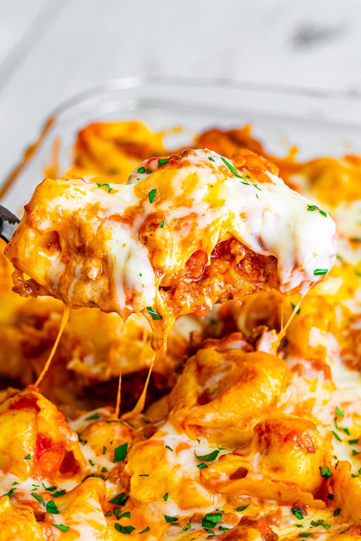 Easy Baked Tortellini Recipe with Meat Sauce