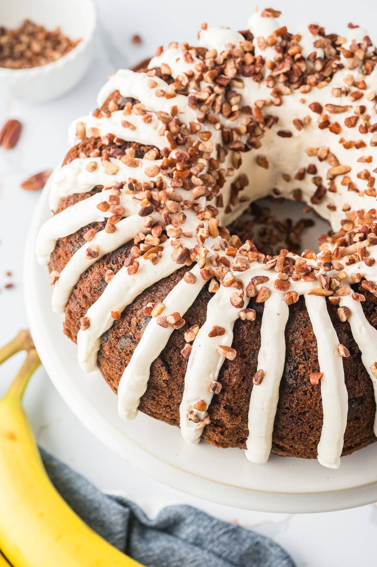 Banana Bundt Cake with Cream Cheese Icing