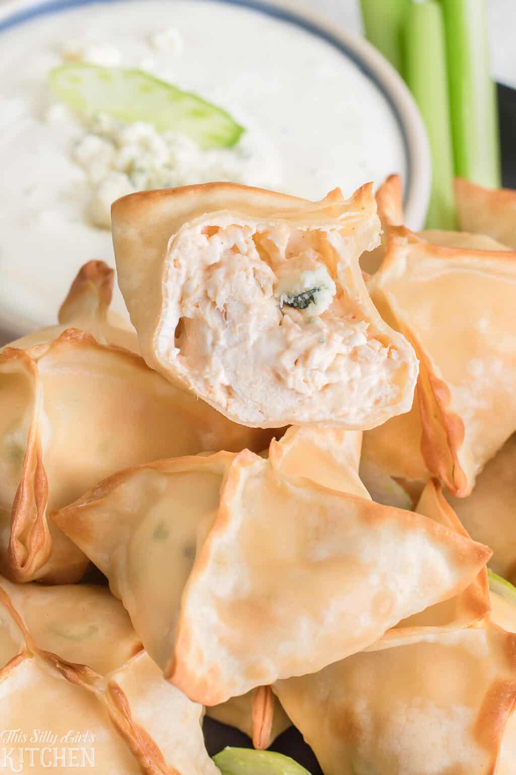 Easy Crispy Buffalo Chicken Air Fryer Wontons