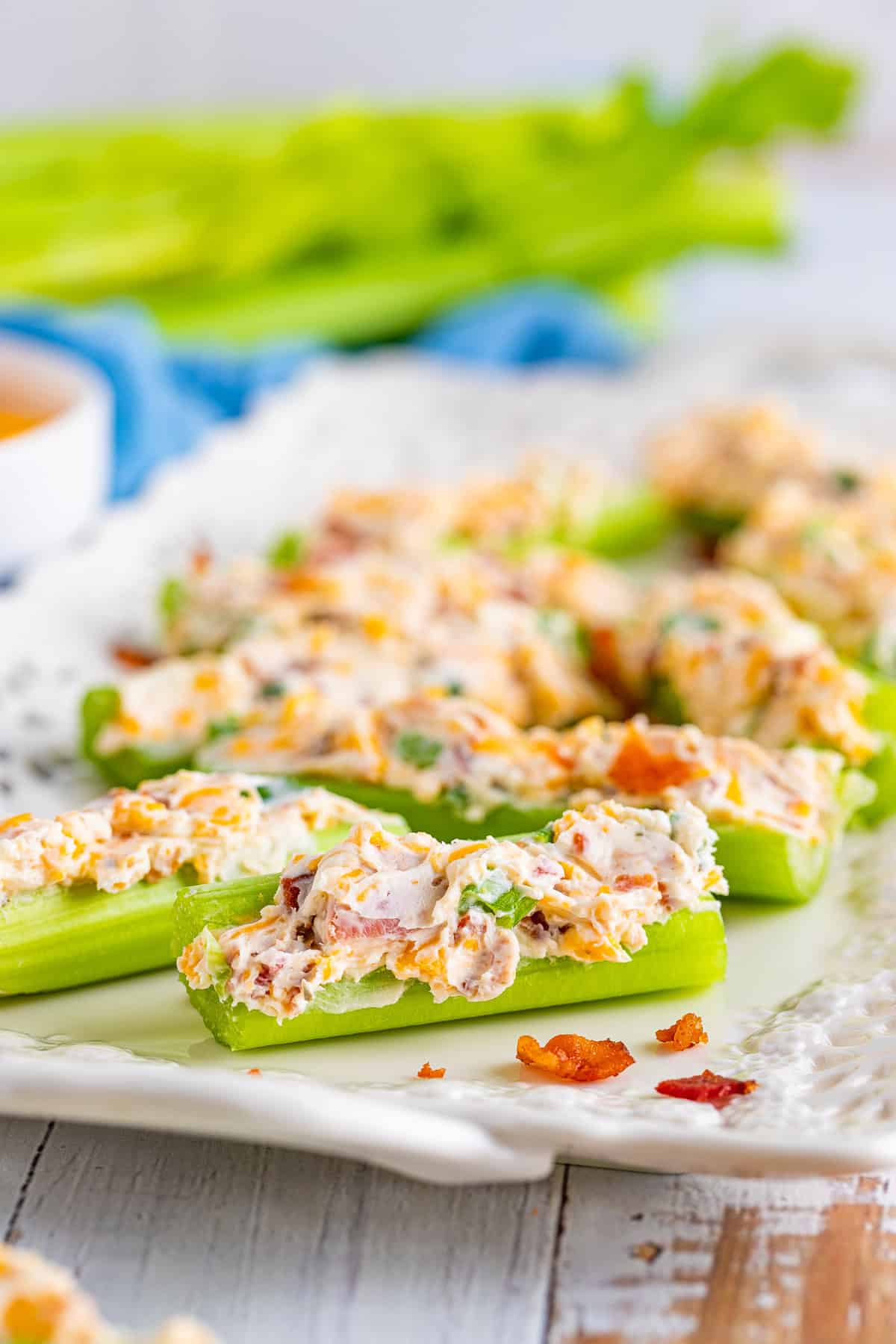 Cheddar Bacon Ranch Stuffed Celery Sticks