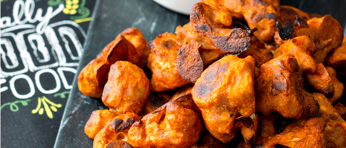 Cauliflower Buffalo Wings with Vegan Ranch Dip