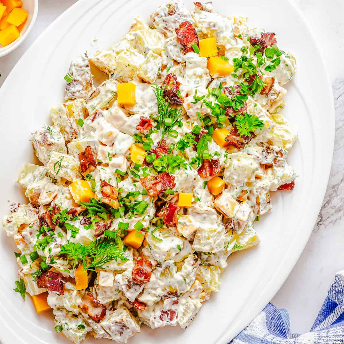 Cheddar Bacon Ranch Potato Salad