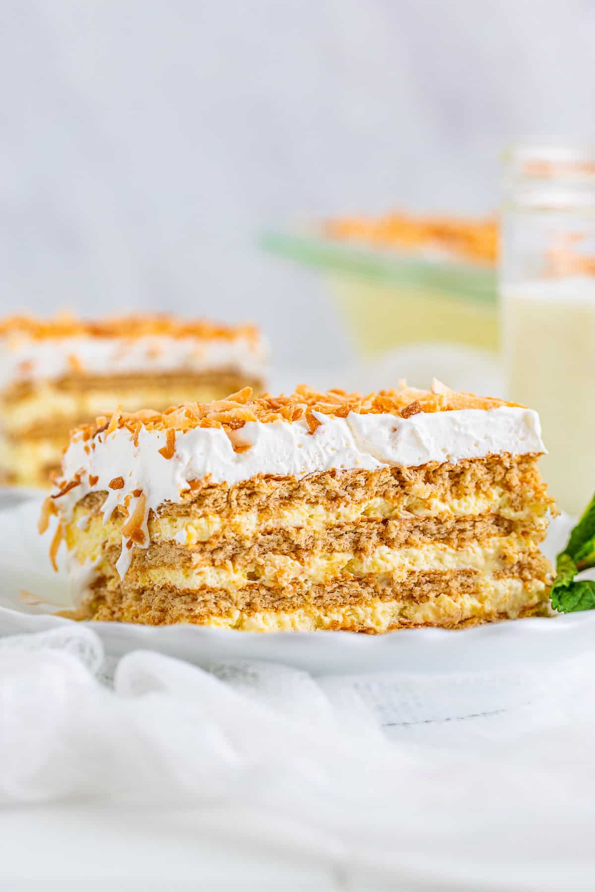Coconut Icebox Cake with Graham Cracker
