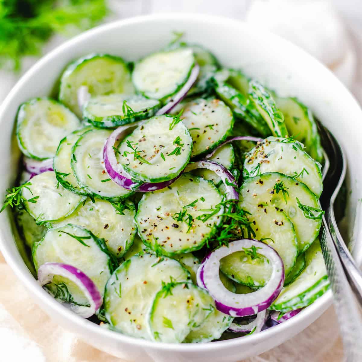 Creamy Dill Cucumber Salad
