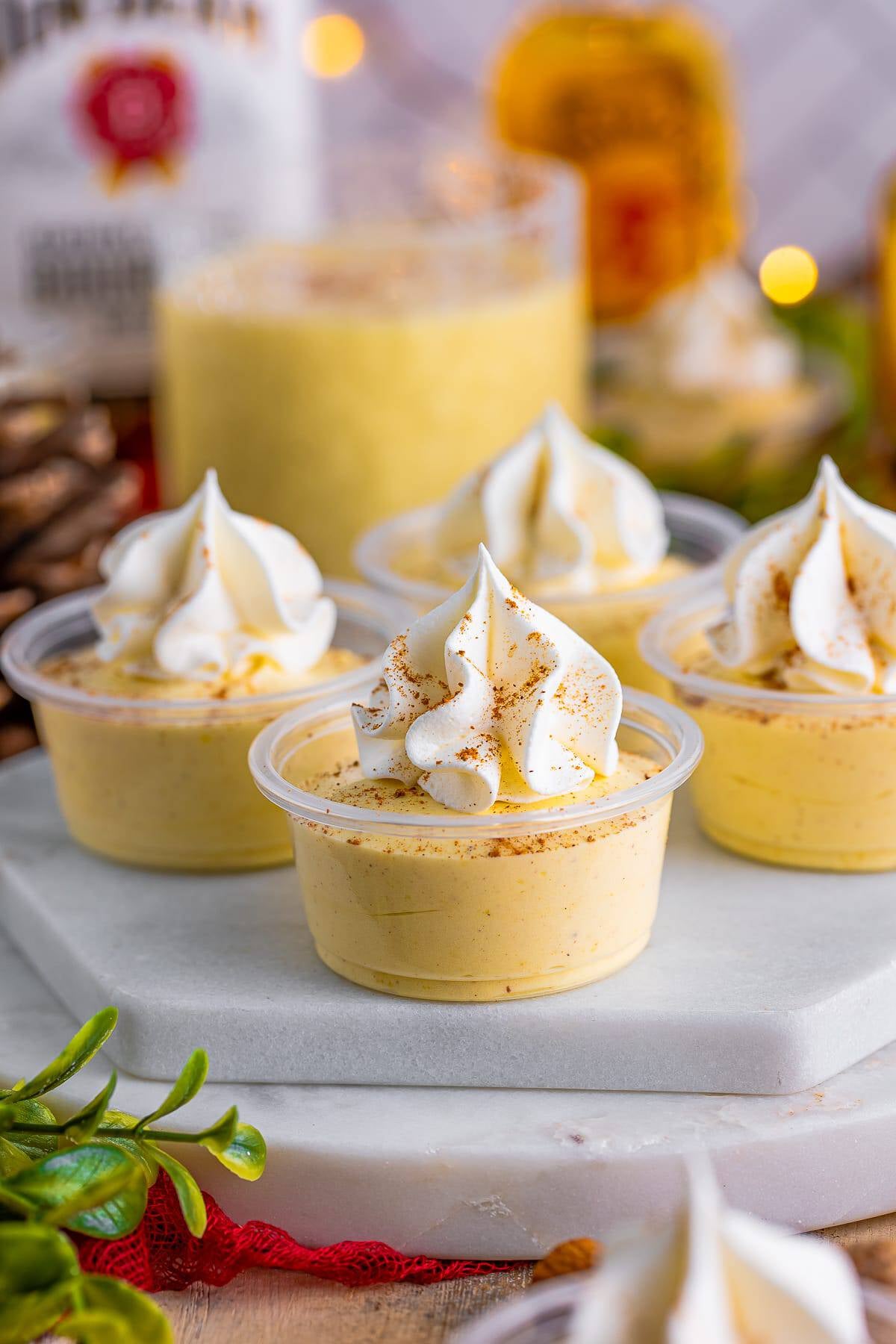 Eggnog Pudding Shots