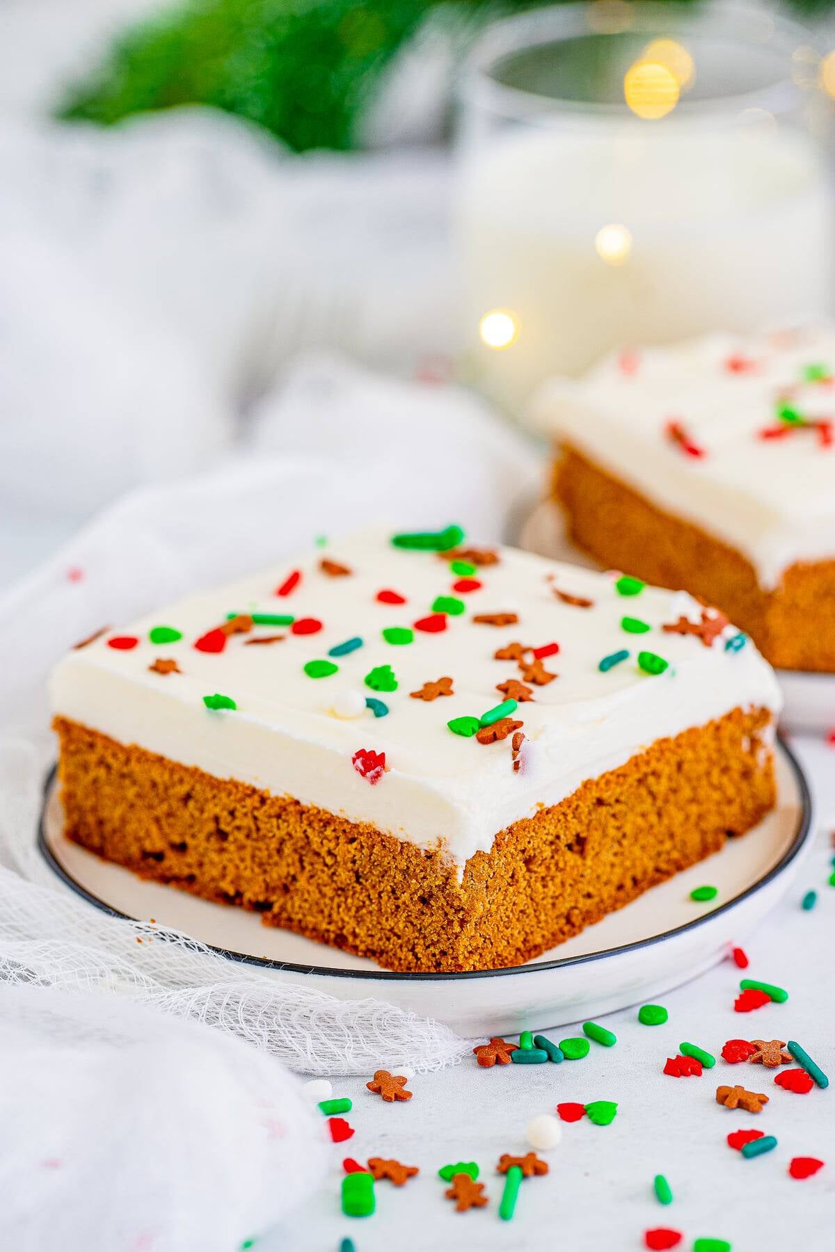 Gingerbread Bars with Fluffy Cream Cheese Frosting