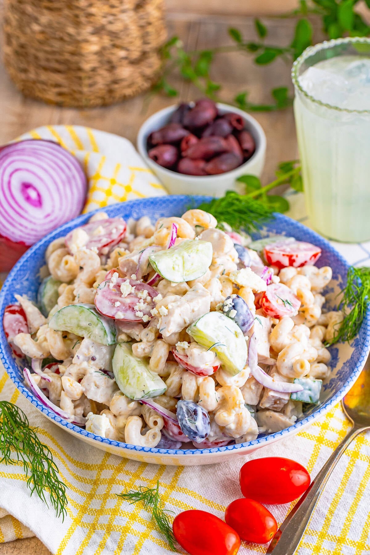 Easy Creamy Greek Pasta Salad Recipe
