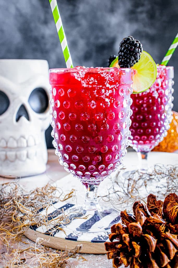Spooky Blackberry Halloween Margarita Cocktail Recipe