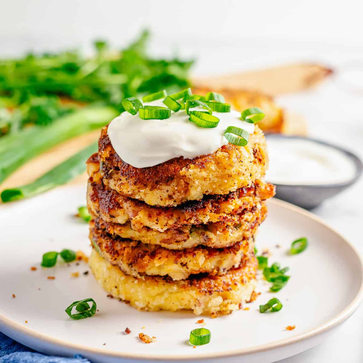Loaded Mashed Potato Cakes (Mashed Potato Pancakes)