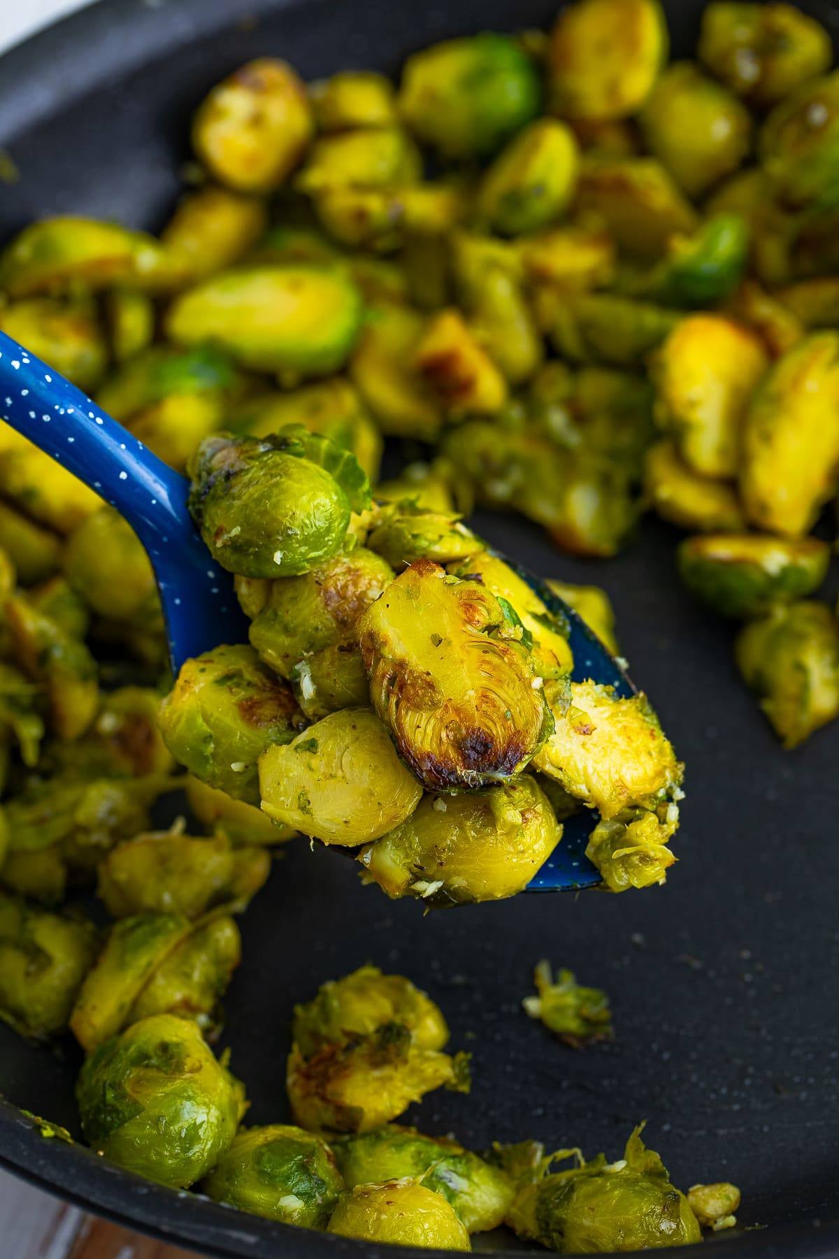 Simple Seared Brussel Sprouts in a Pan