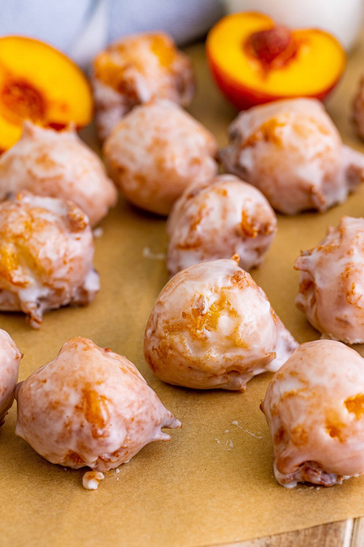 Easy Glazed Fresh Peach Fritters Recipe