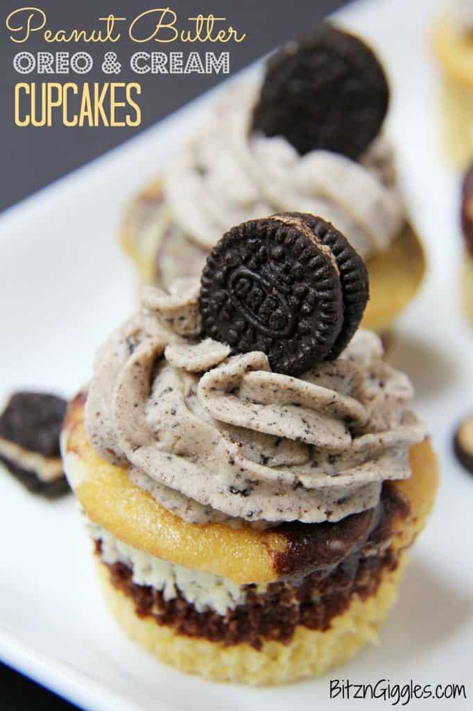 Peanut Butter Oreo and Cream Cupcakes {contributor Sara}