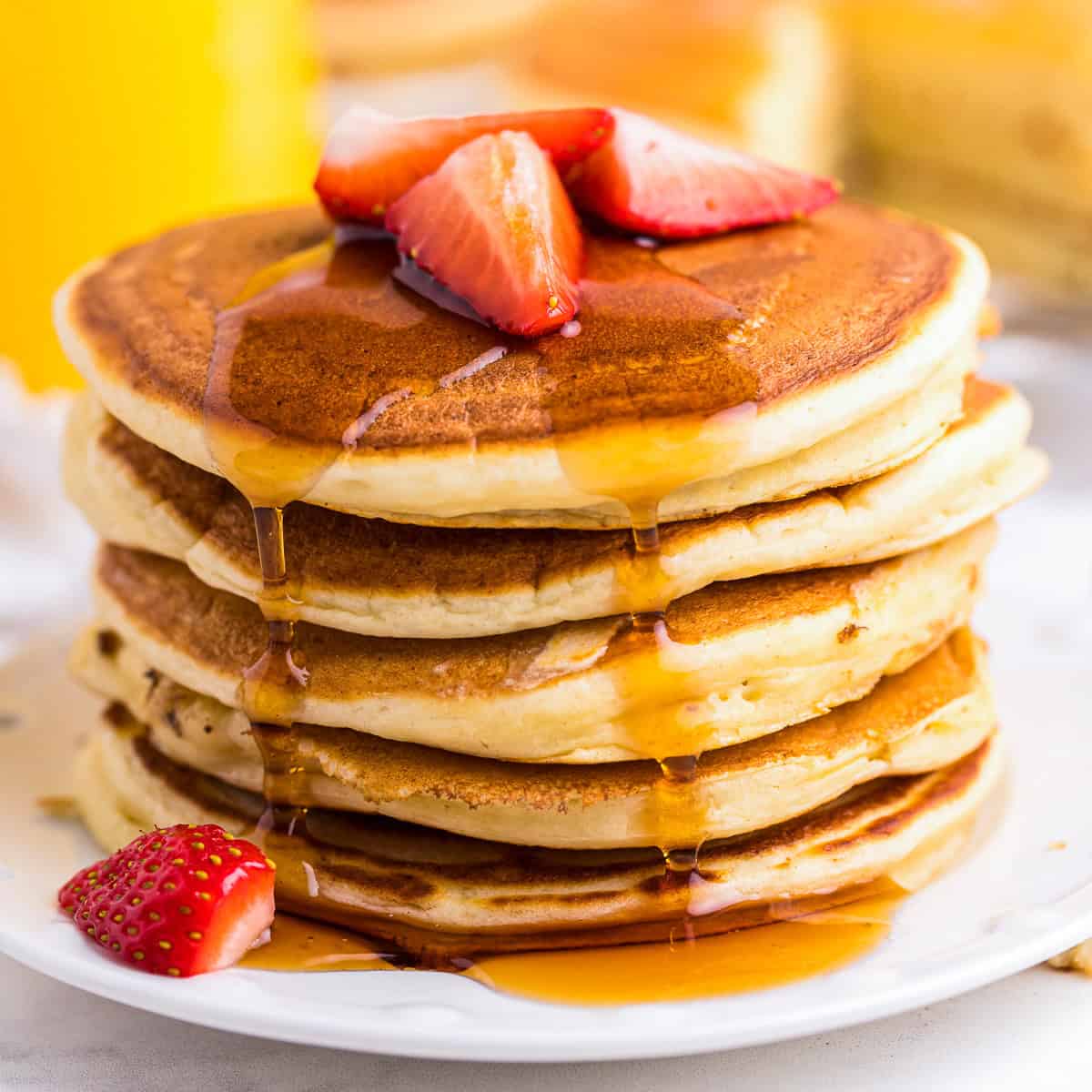 Best Ricotta Pancakes with Amaretto Syrup
