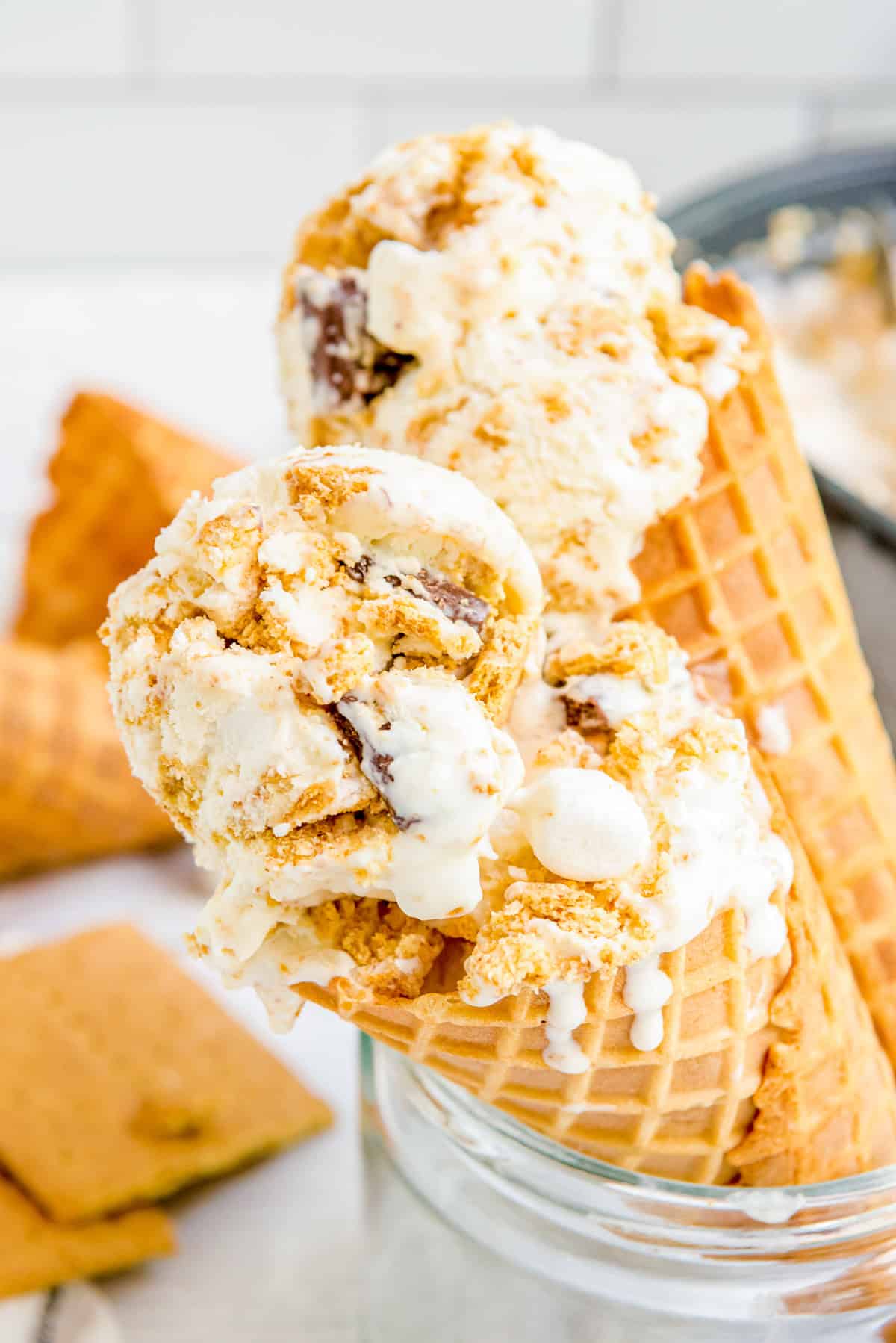 Homemade No Churn S’mores Ice Cream