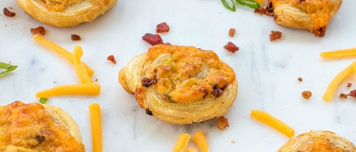 Spicy Cheddar Bacon Ranch Pinwheels