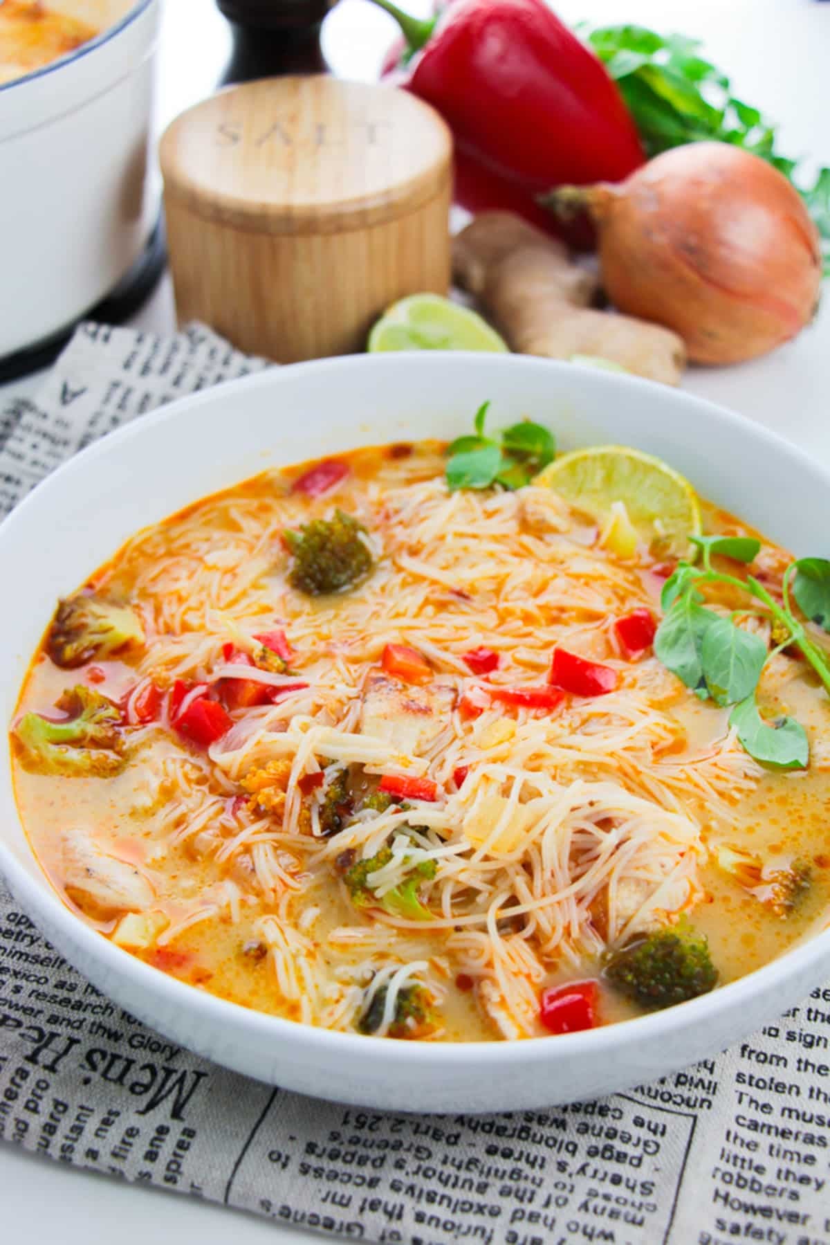 Thai Red Curry Soup with Chicken