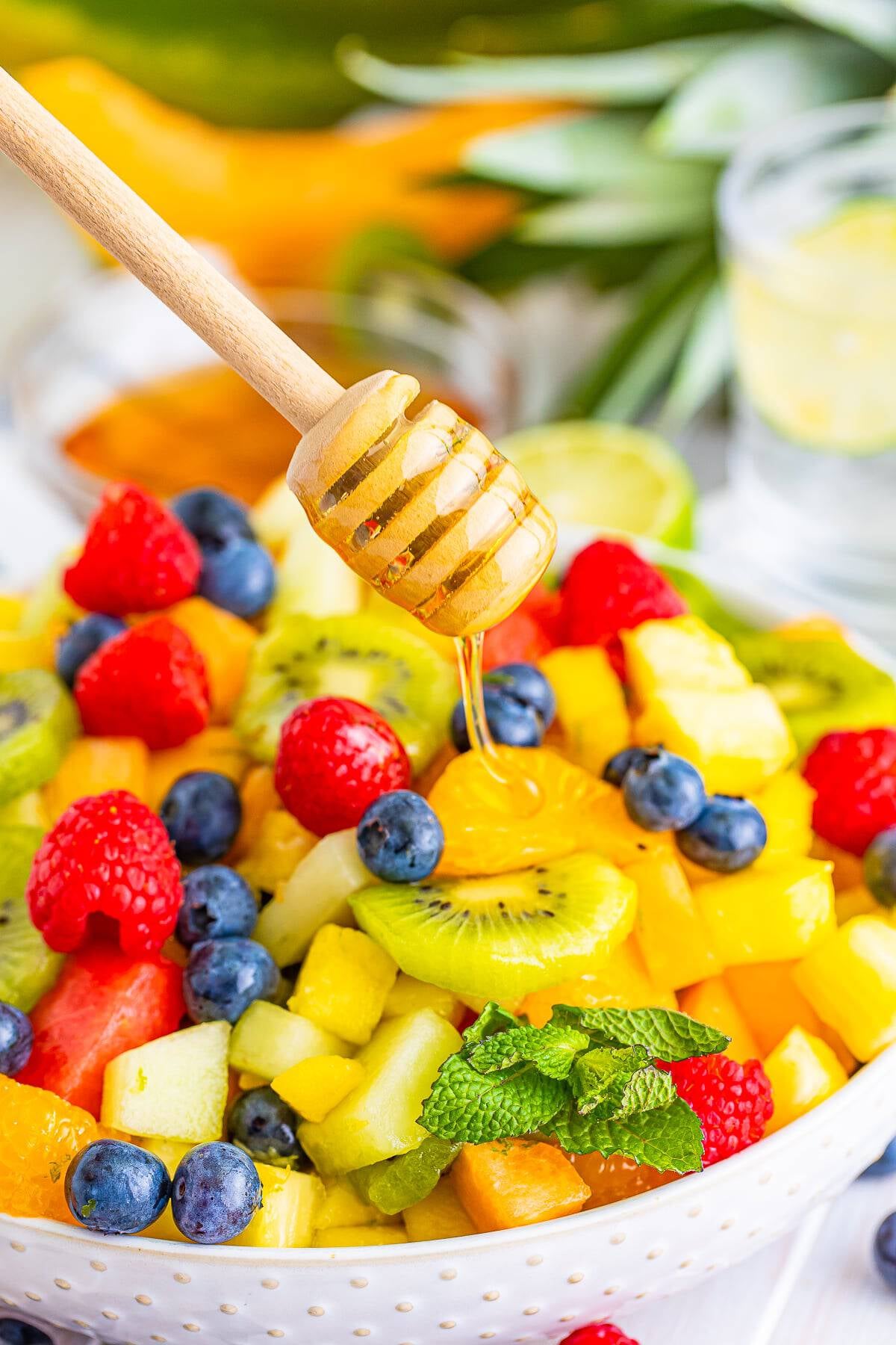 Tropical Fruit Salad with Honey Citrus Dressing Recipe