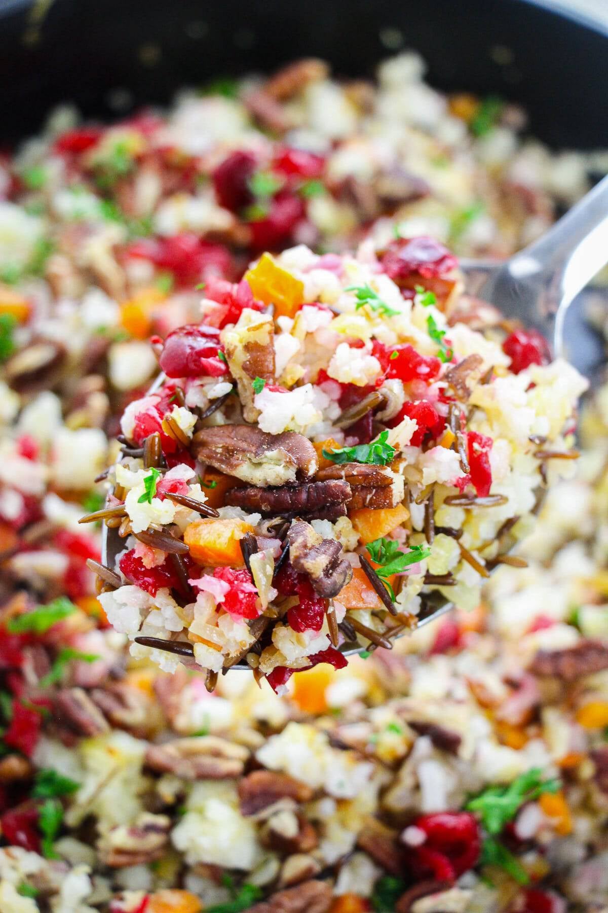 Wild Rice Pilaf with Pecans and Cranberries
