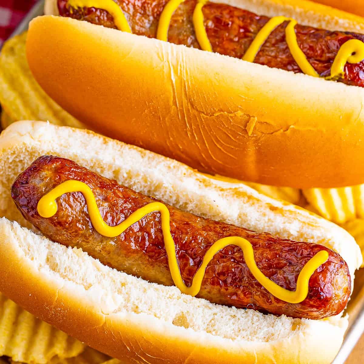 Johnsonville Brats in Air Fryer (Cheddar)