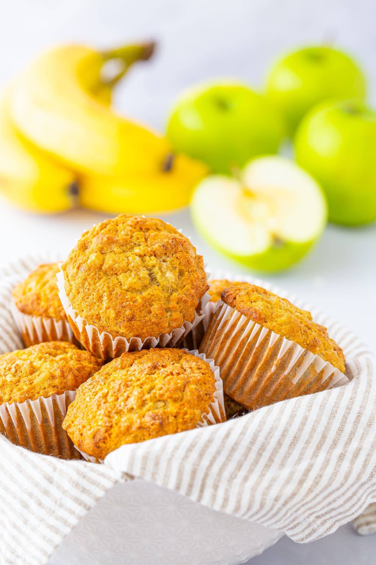 Easy Apple Banana Muffins with Oat