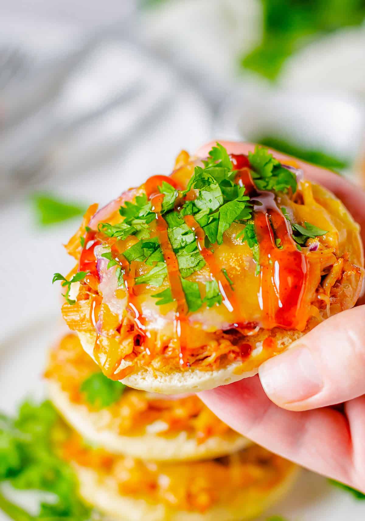 BBQ Chicken English Muffin Pizza Recipe