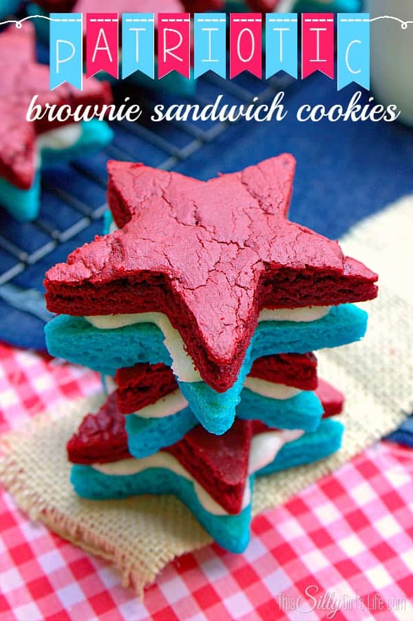Patriotic Brownie Sandwich Cookies