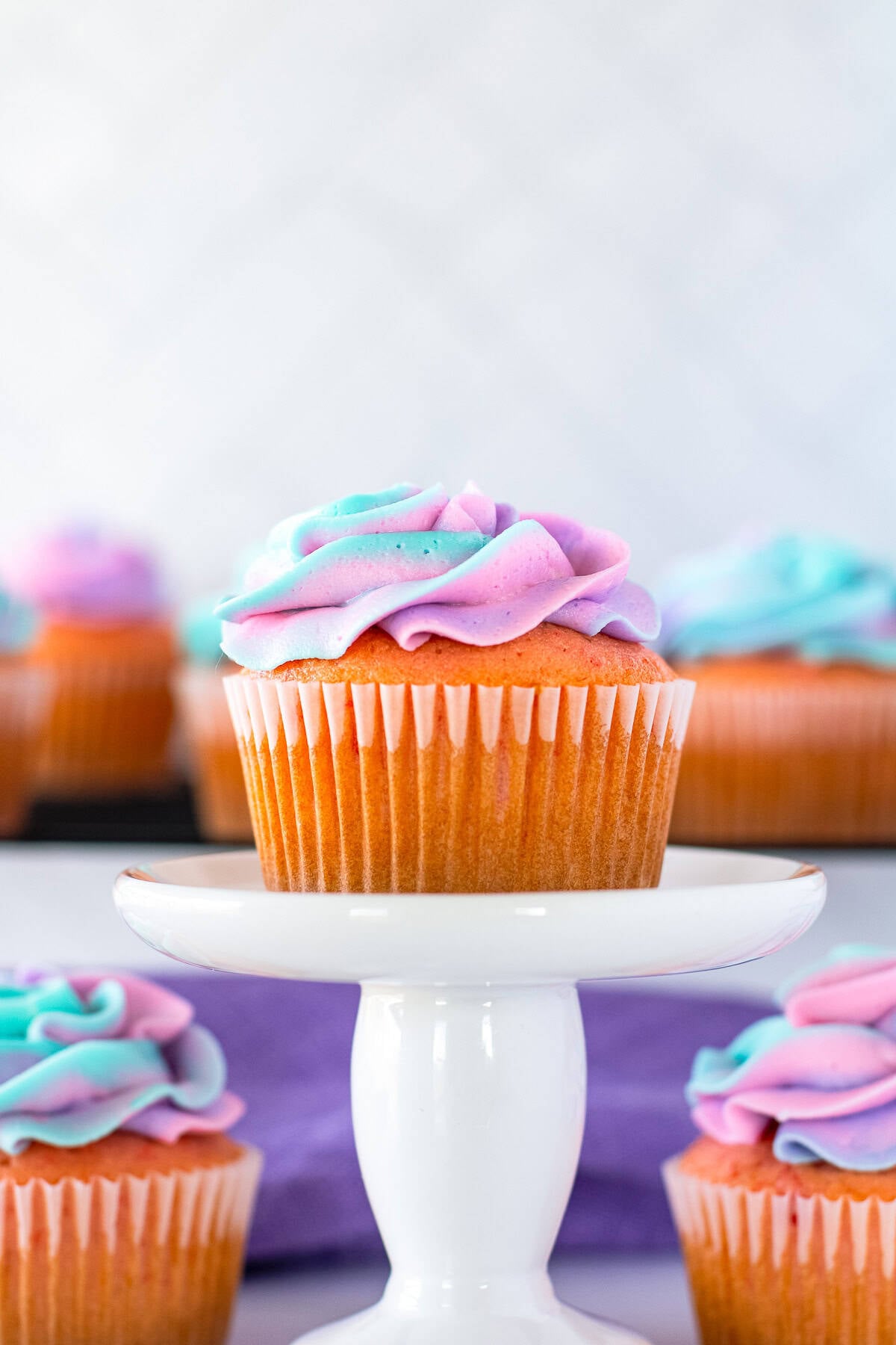Homemade Cherry Cupcakes with Tye Dye Frosting