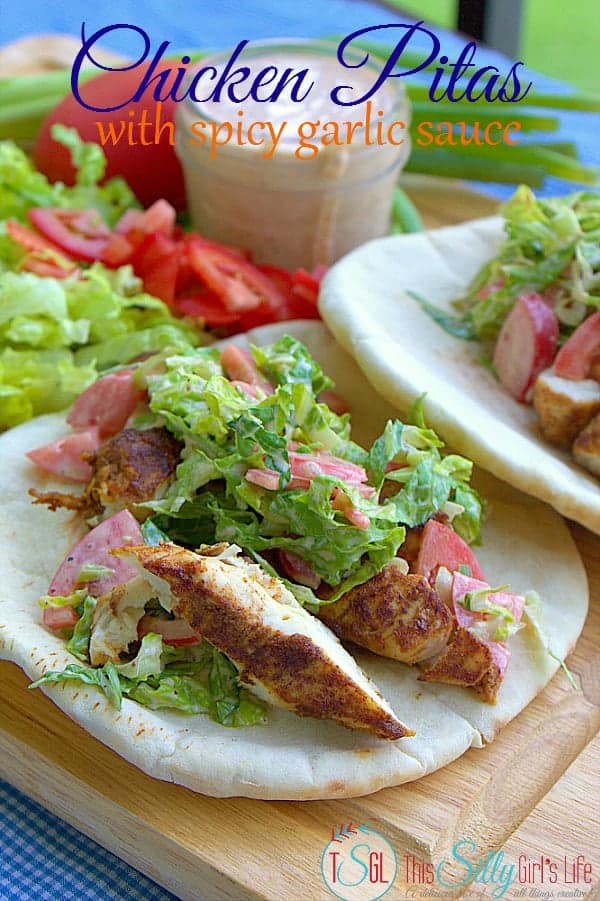 Hot Sauce Recipes: Chicken Pitas with Spicy Garlic Sauce