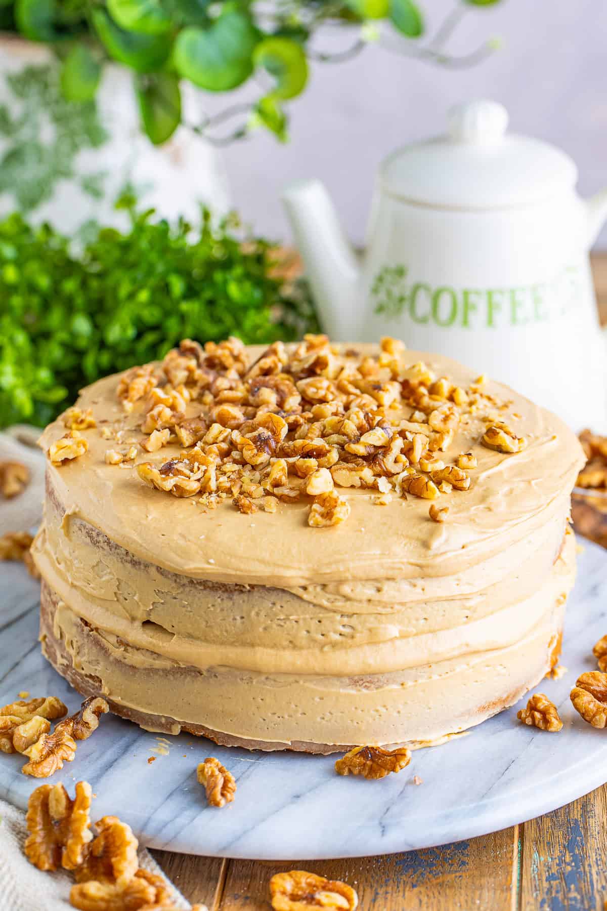 Coffee Walnut Sponge Cake Recipe
