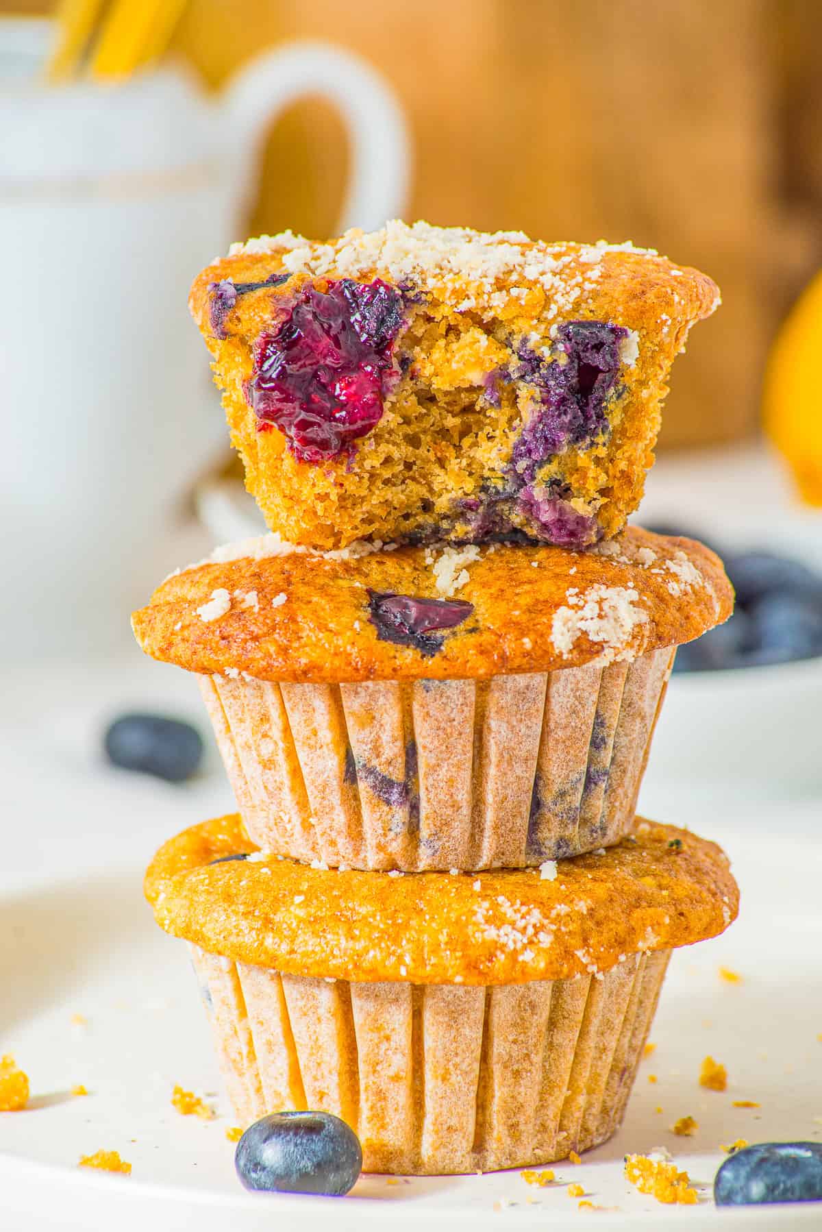 Gluten Free Blueberry Cottage Cheese Muffins