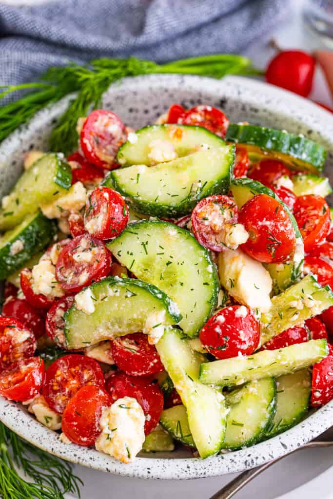 Cucumber Tomato Feta Cheese Salad Recipe