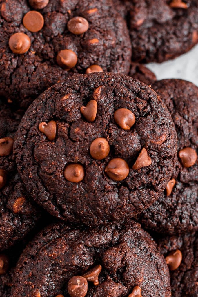 Thick & Chewy Double Chocolate Chip Cookies