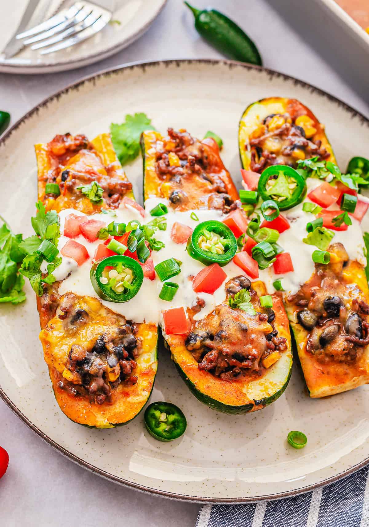 Enchilada Stuffed Zucchini Boats Recipe