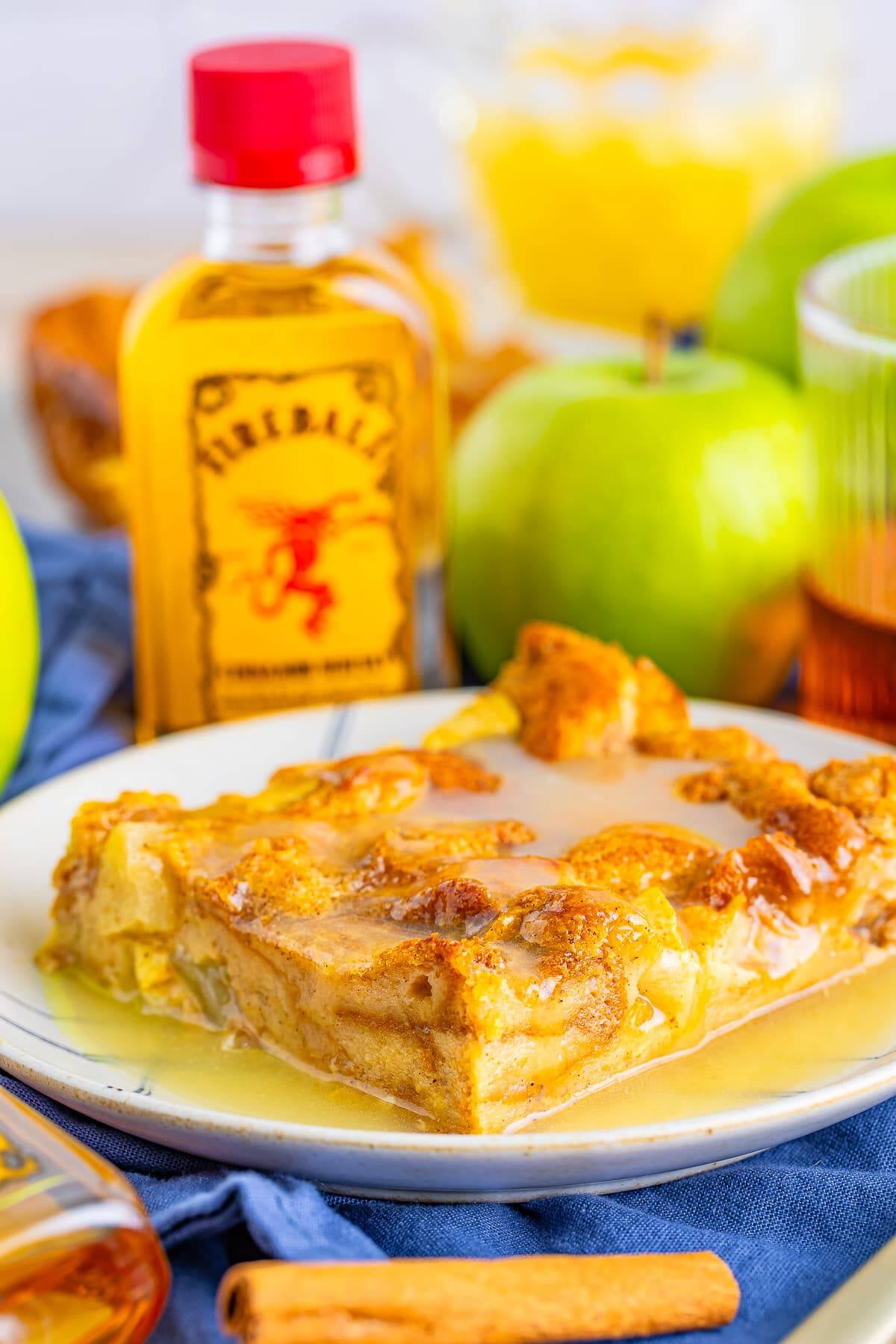 Fireball Apple Bread Pudding (Easy Recipe)