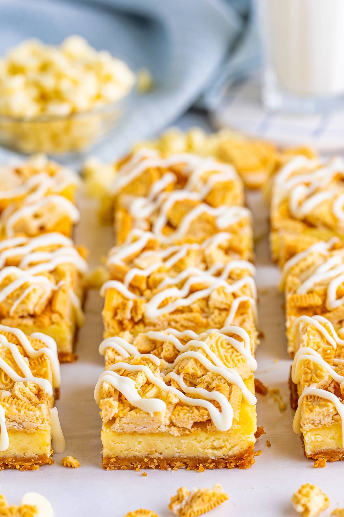 White Chocolate Golden Oreo Cheesecake Bars Recipe