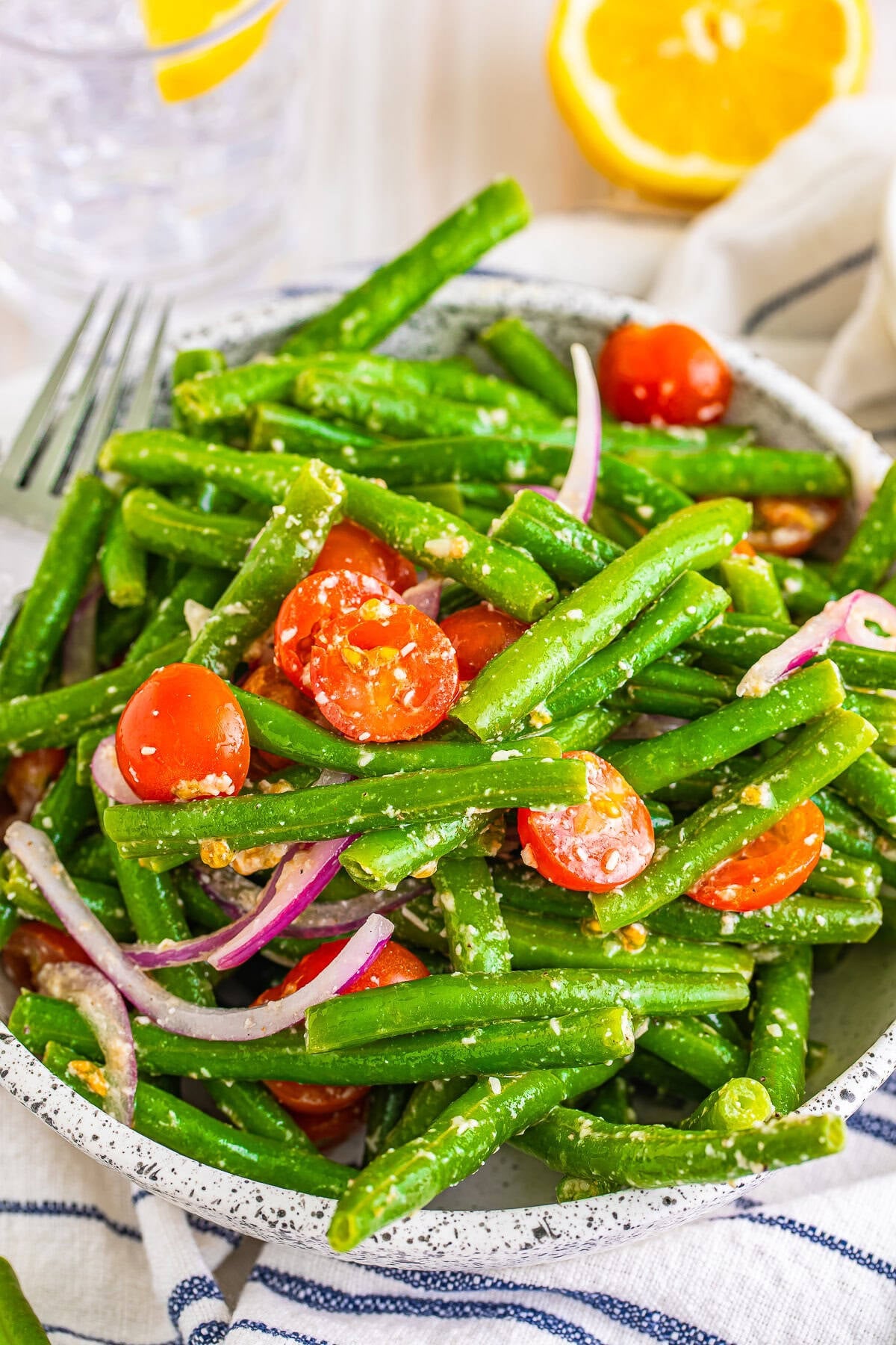Cold Green Bean Salad Recipe (Marinated with Tomatoes)