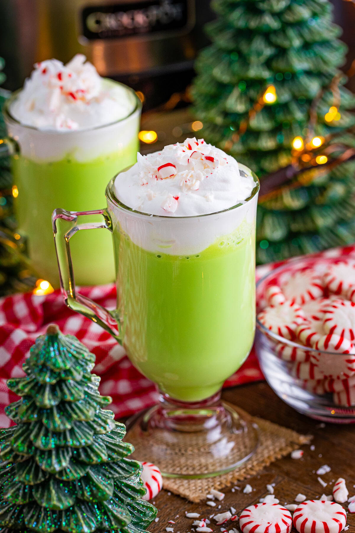 Slow Cooker Grinch Hot Cocoa (Christmas Drink Recipe)