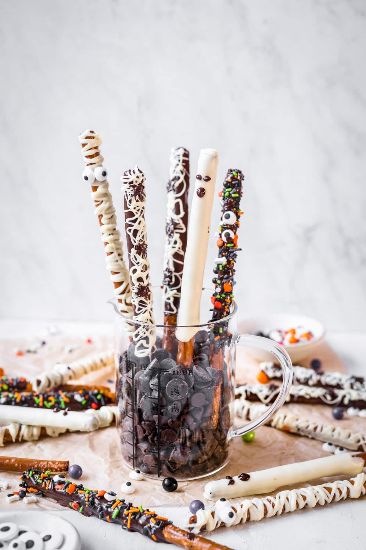 Halloween Chocolate Pretzel Rods