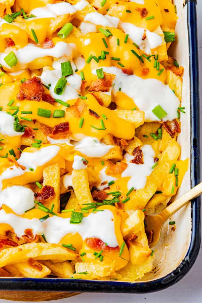 Loaded French Fries with Cheese and Bacon