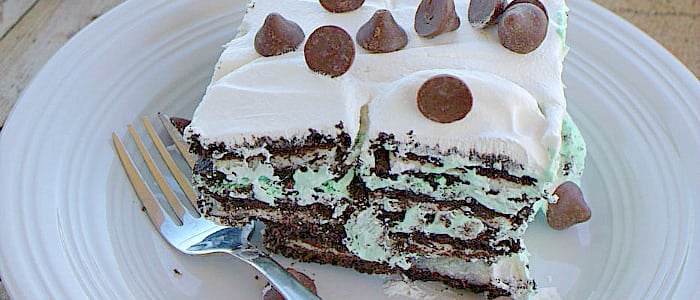 Mint Cookies and Cream Bomb Cake Using Toll House Filled Morsels