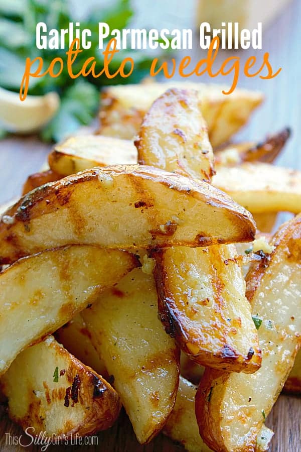 Garlic Parmesan Grilled Potato Wedges