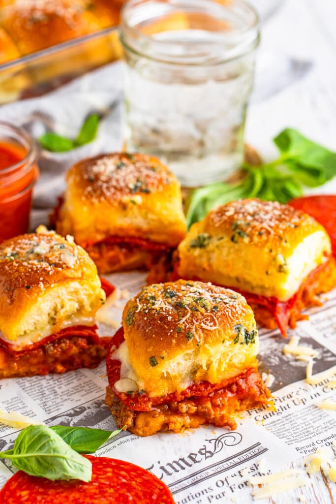 Easy Pizza Sliders Recipe (Pepperoni & Sausage)