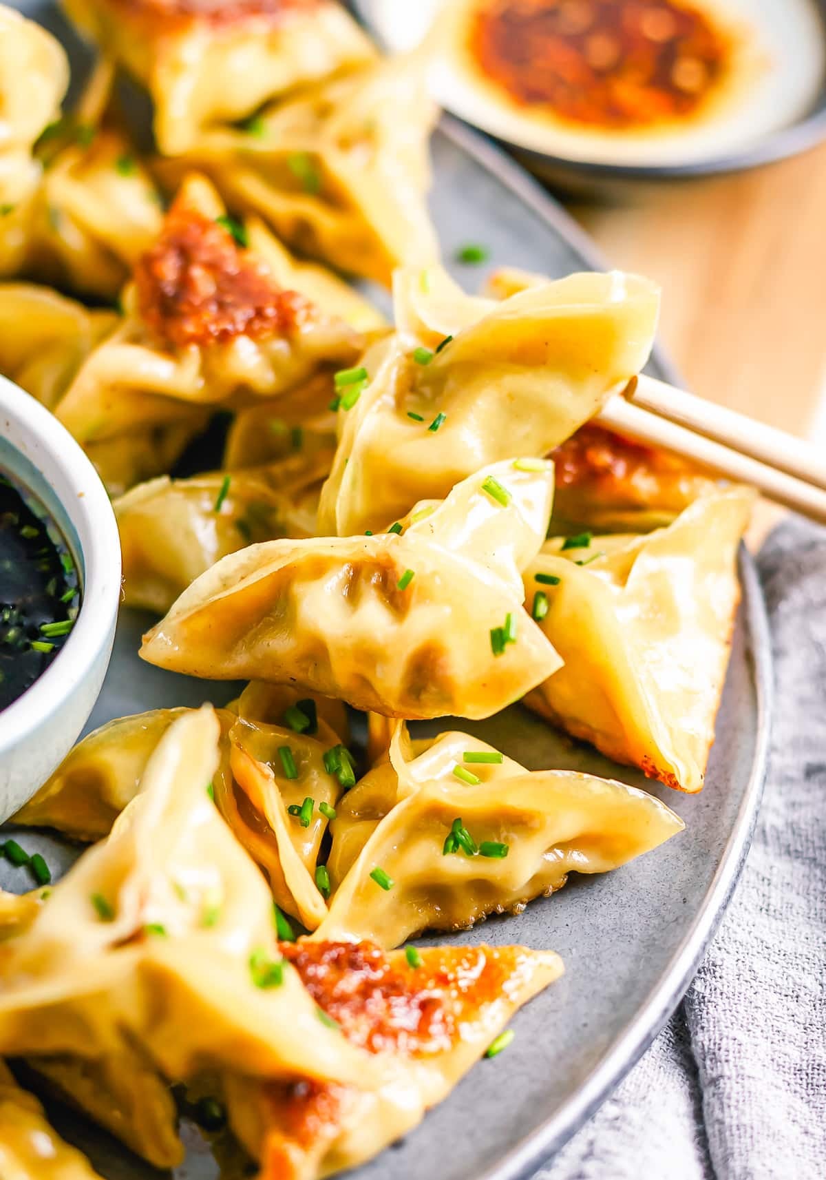 Pan Fried Pork and Chive Dumplings Recipe