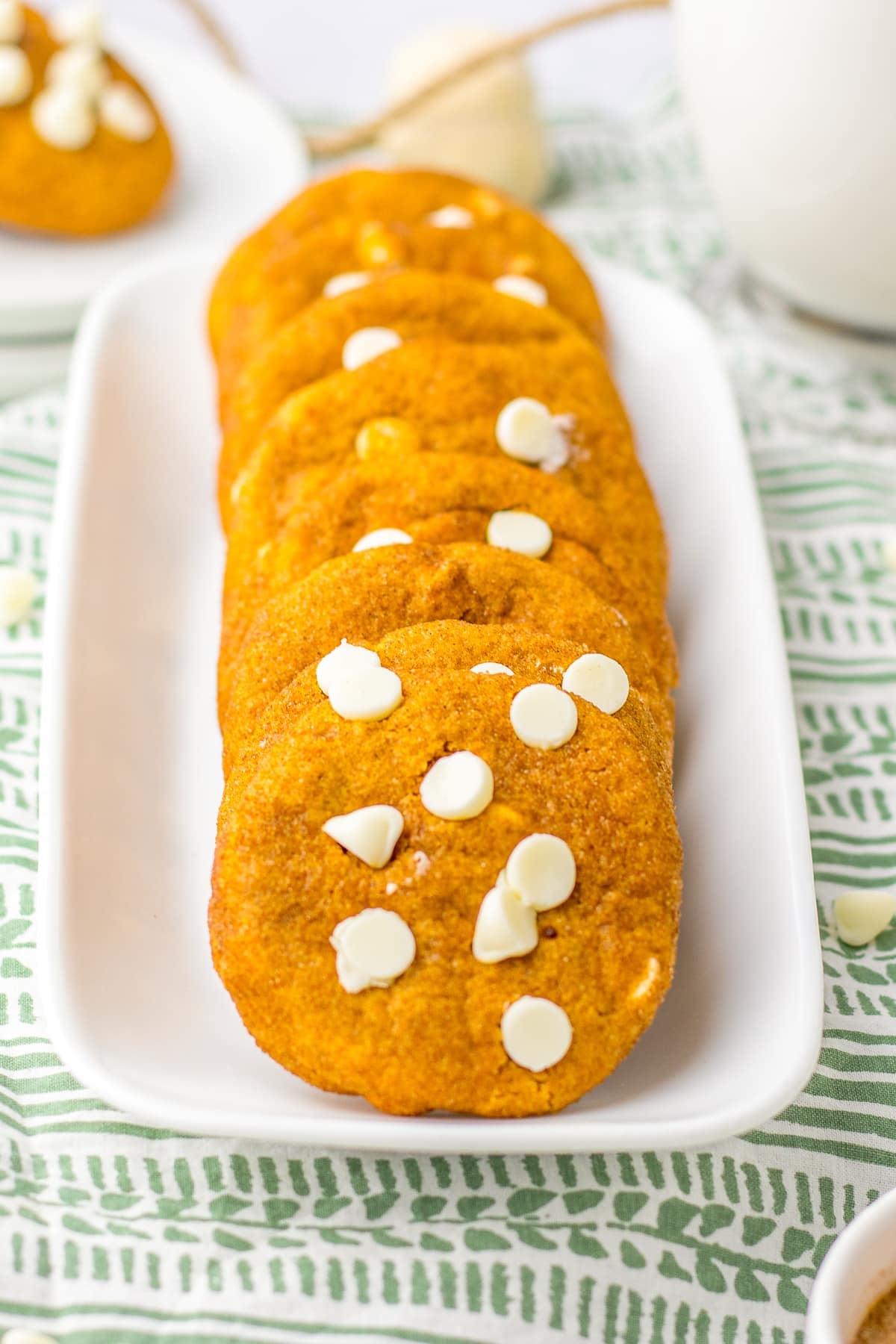Soft Pumpkin Snickerdoodles with White Chocolate