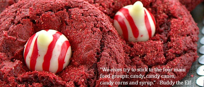 Candy Cane Red Velvet Blossom Cookies
