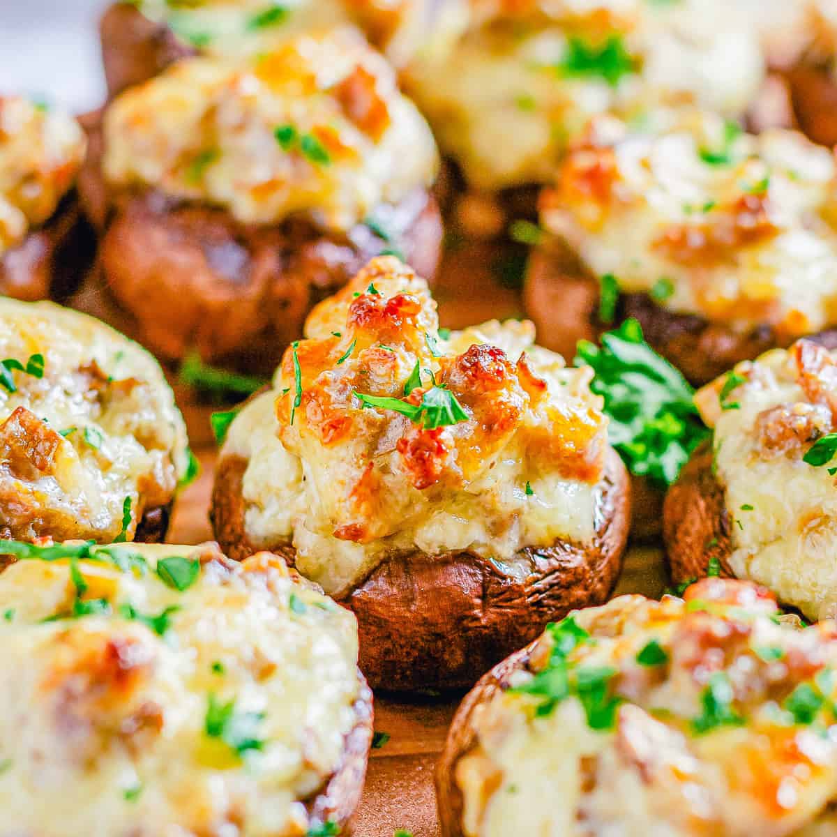 Sausage Stuffed Mushrooms with Cream Cheese