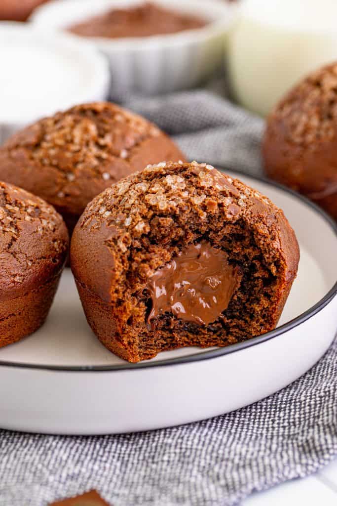 Easy Nutella Muffins Recipe (Stuffed Chocolate Muffin)