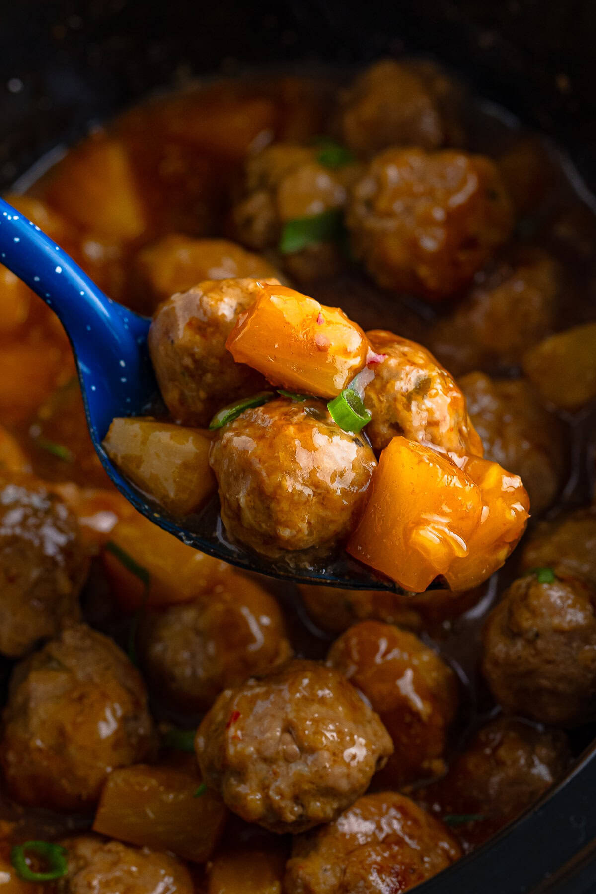 Slow Cooker Asian Pork Meatballs with Pineapple