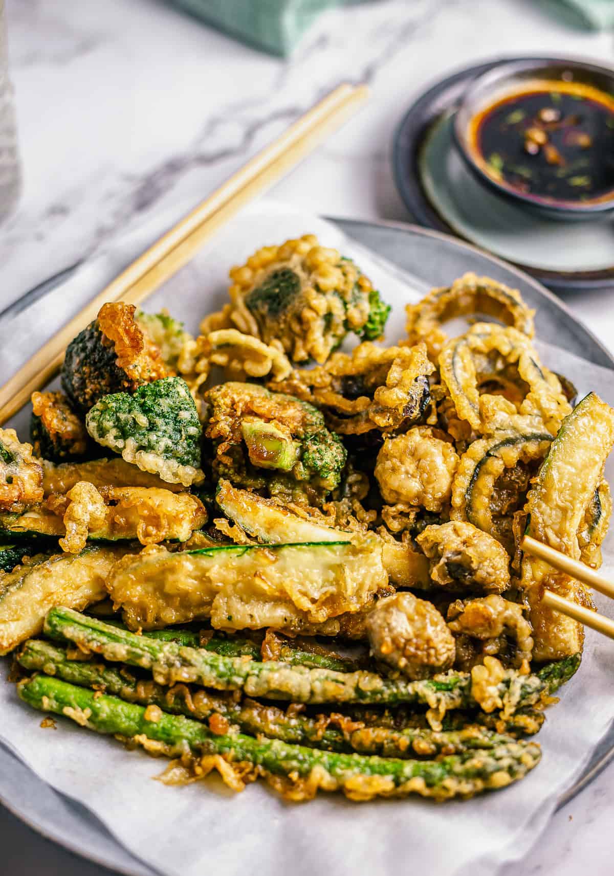 Crispy Tempura Vegetables Recipe (With Soy Dipping Sauce)